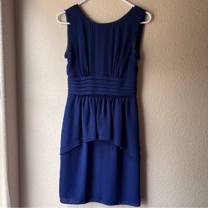 BCBGMAXAZRIA cobalt blue sleeveless vneck peplum dress Size 2